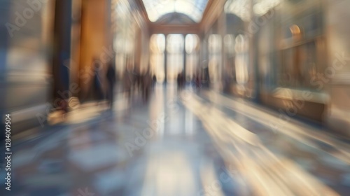 Wallpaper Mural Blurred museum interior with artistic lighting and a spacious ambiance Torontodigital.ca