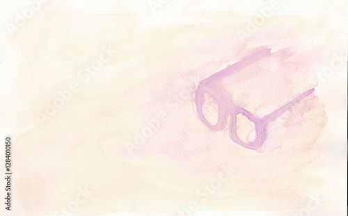 Wallpaper Mural Watercolor picture of purple glasses Torontodigital.ca