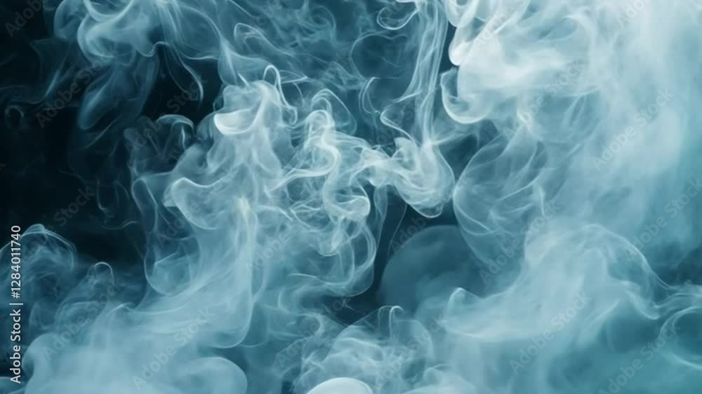 Abstract swirling smoke, dark background, studio shot, design element Abstract swirling smoke, dark background, studio shot, design element