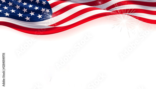 Brushstroke US Flag Design for Independence Day, Independence Day of America, 4th of July, National Independence day, 4th July