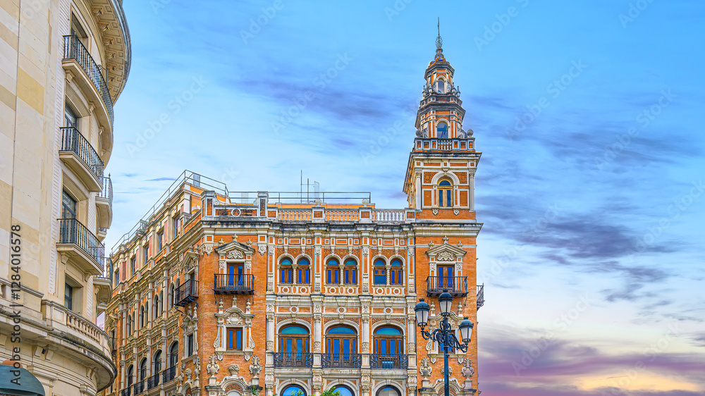 Obraz premium Exterior architecture of the Telefonica building, Seville, Spain