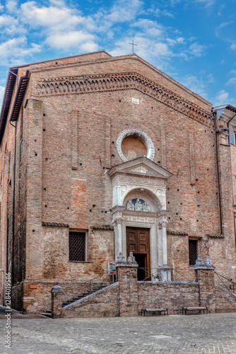 Obraz na płótnie The church of San Domenico is a religious building in Urbino, almost opposite the entrance to the Palazzo Ducale, in Marche, Italy w salonie