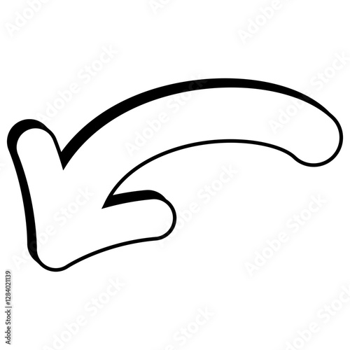 Curved arrow cartoon comic