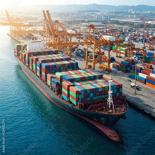 container cargo freight ship with containers