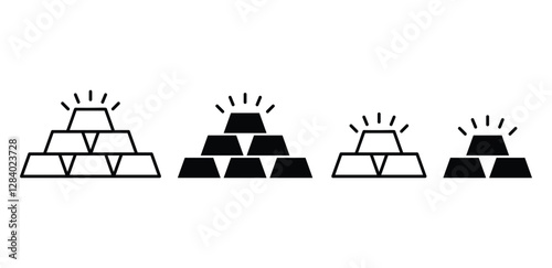 gold icon symbol vector design simple black white color illustration set isolated