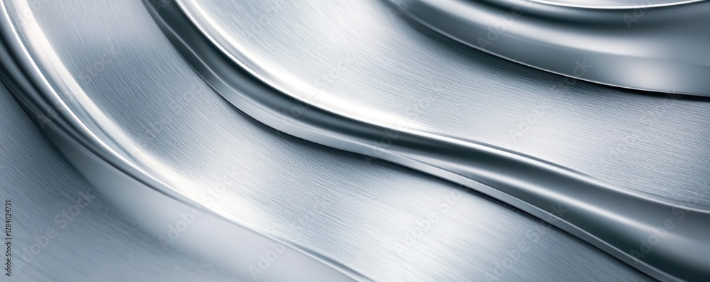 This smooth silver metal texture presents a sleek design featuring gentle curves and dynamic reflections ideal for backgrounds or creative projects requiring a modern touch This smooth silver metal texture presents a sleek design featuring gentle curves and dynamic reflections ideal for backgrounds or creative projects requiring a modern touch