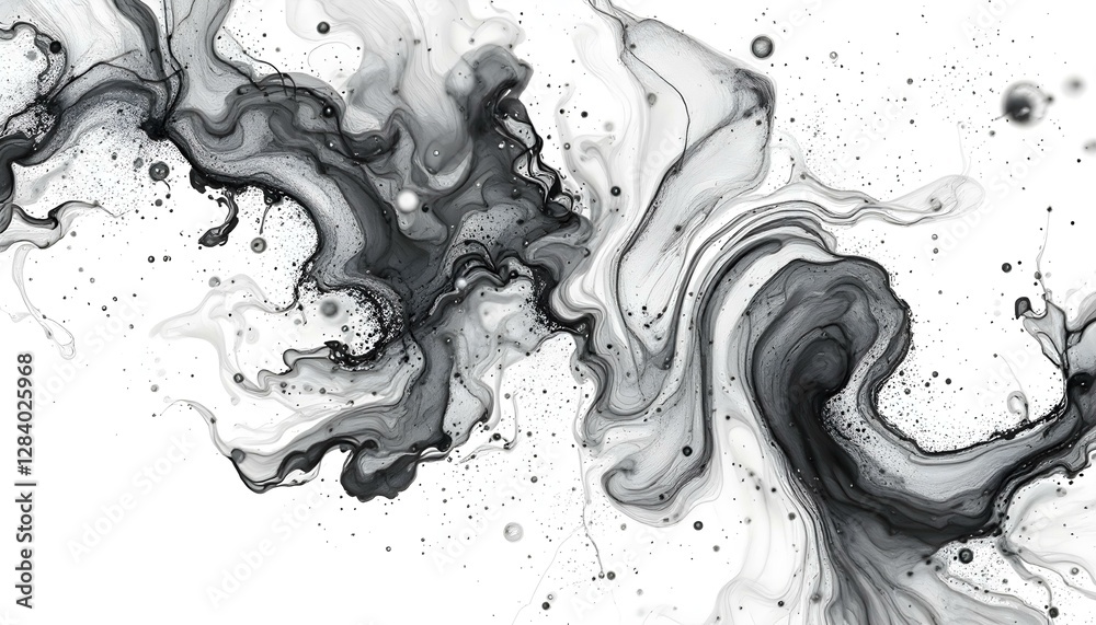 Black and White Fluid Art: A Mesmerizing Display of Interplay of Light