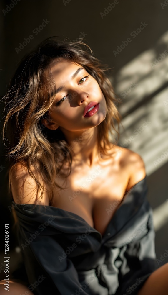 Sunlit Beauty: A Glimpse into the Warmth of a Woman's Face