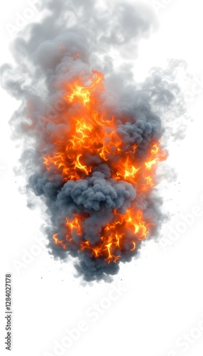 Explosion with Fire and Smoke