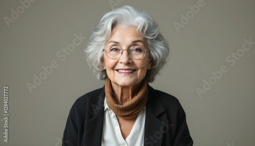 Aged Woman in Stylish Outfit