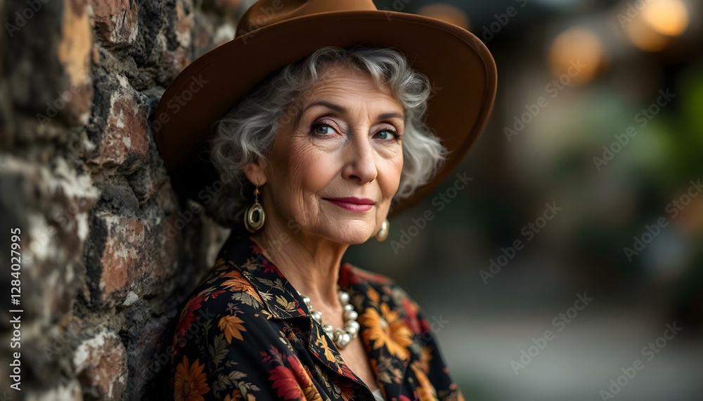 Aged Charm: A Senior Woman's Serene Moment