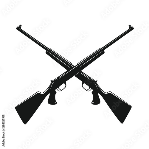 Crossed Rifles – Black and White Tactical Weapon Symbol