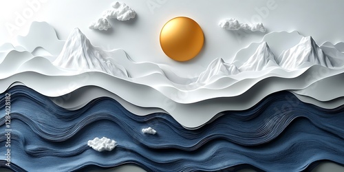 Abstract 3D Mountainscape