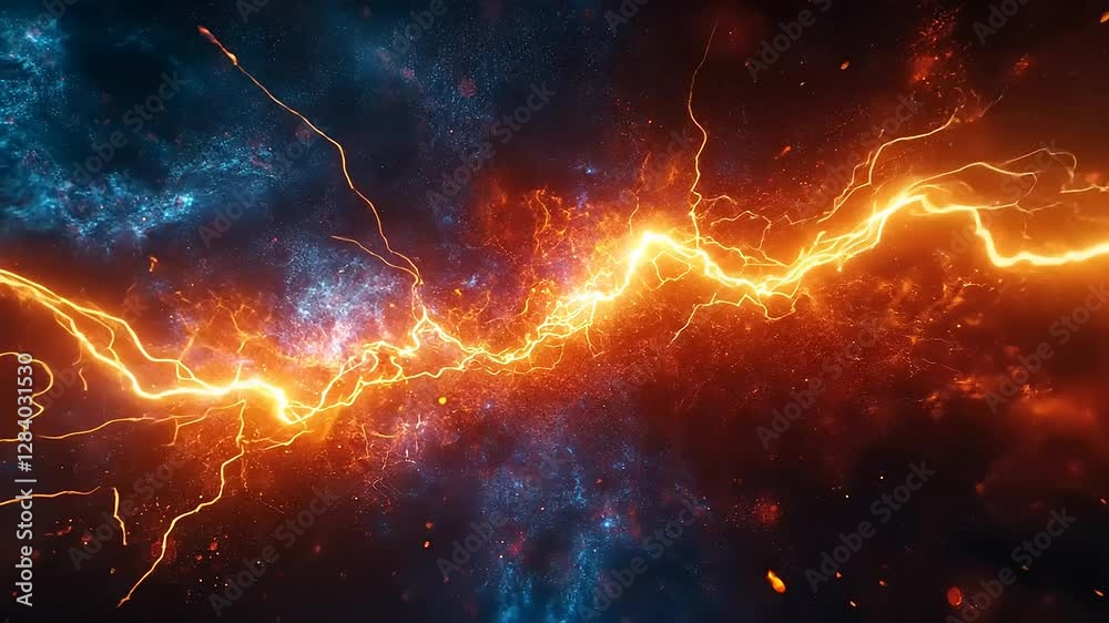 A vibrant depiction of electric energy coursing through a cosmic backdrop.
