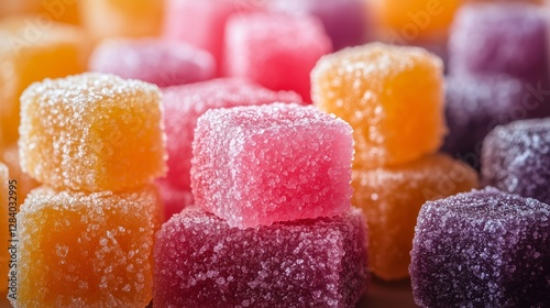 A colorful assortment of sugar coated candies piled together creating a visually appealing and sweet treat