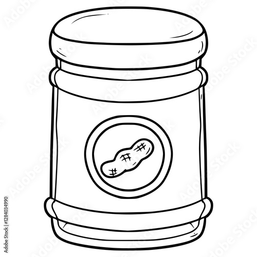 peanut butter illustration hand drawn outline vector