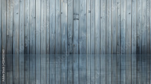 Wallpaper Mural Reflective Grey Wood Planks: A Digital Texture Background AI Generated Torontodigital.ca