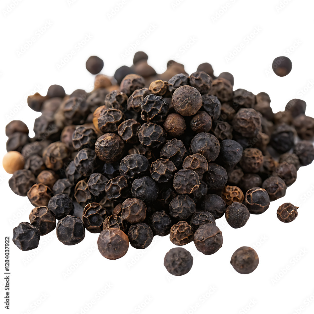 Obraz premium black pepper on white background