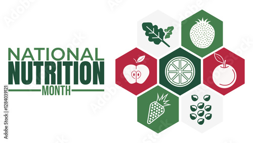 National Nutrition Month Banner, Promoting Healthy Eating and Lifestyles