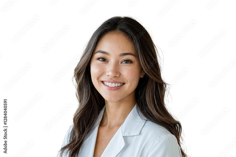 Close-up portrait of a smiling businesswoman isolated on transparent background Close-up portrait of a smiling businesswoman isolated on transparent background