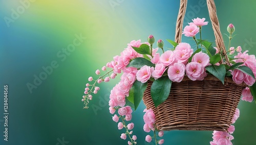 bouquet of flowers in a basket