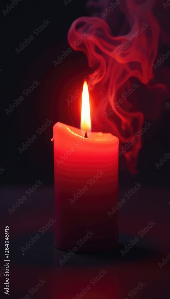 Red candle flames emit a halo of smoke and heat, red, halo, warm Red candle flames emit a halo of smoke and heat, red, halo, warm