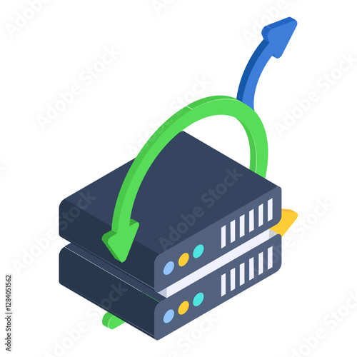 Agile Server isometric Concept, Software Development Method Vector Icon Design, Software and web development symbol, Computer Programming and Coding stock illustration