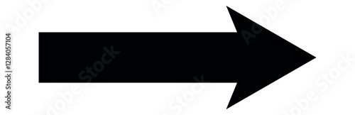 Black arrow pointing right.  Bold  long arrow. Vector illustration. Long arrow icon. long arrow vector. flat style arrow  symbol
