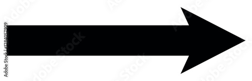 Black arrow pointing right.  Bold  long arrow. Vector illustration. Long arrow icon. long arrow vector. flat style arrow  symbol
