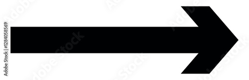 Black arrow pointing right.  Bold  long arrow. Vector illustration. Long arrow icon. long arrow vector. flat style arrow  symbol