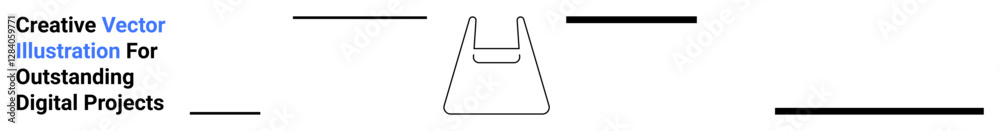 Clean-lined bag outline centered with horizontal line accents. Ideal for e-commerce, branding, digital marketing, retail, minimalism, user interface, flat landing page banner Clean-lined bag outline centered with horizontal line accents. Ideal for e-commerce, branding, digital marketing, retail, minimalism, user interface, flat landing page banner