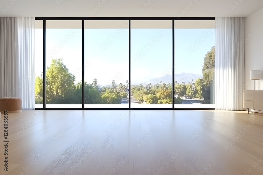 Obraz premium Expansive Luxury Residence With Panoramic Views and Minimalist Aesthetic Interior Design