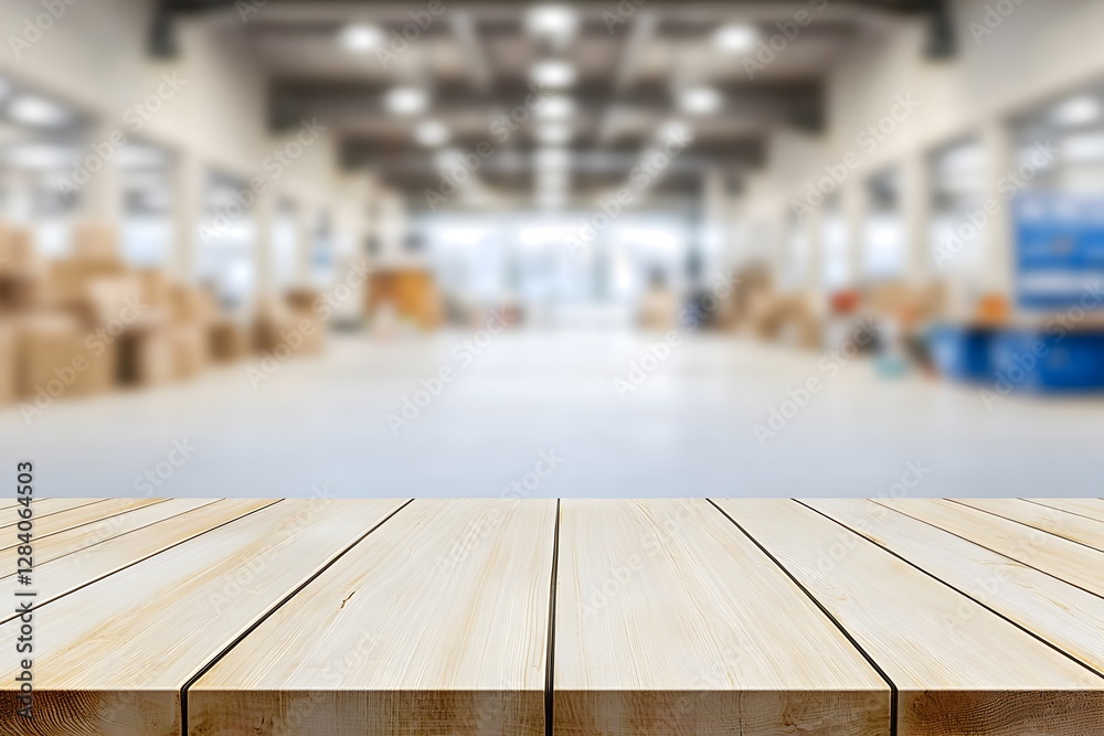 Blurred Business Backdrop with Focused Empty Table for Product Display Blurred Business Backdrop with Focused Empty Table for Product Display