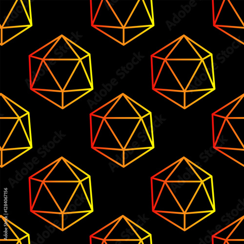 Pattern with  D20 Dice for Board games. Vector illustration.