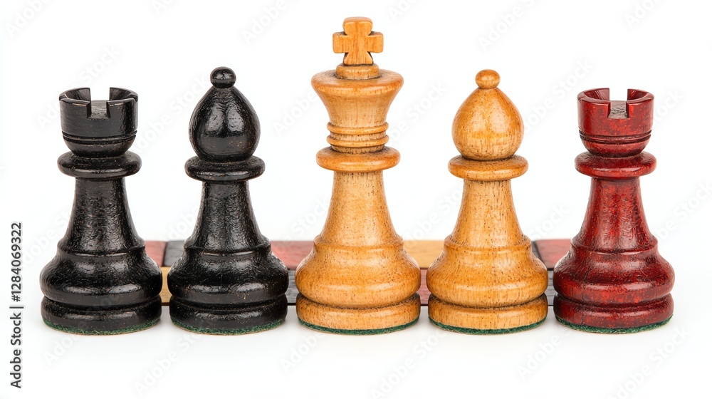 Close-up of elegant chess pieces arranged neatly. Close-up of elegant chess pieces arranged neatly.