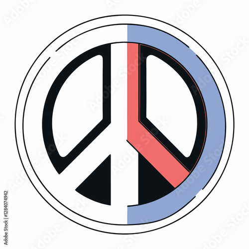 Modern Peace Symbol Design: Bold Black Lines.