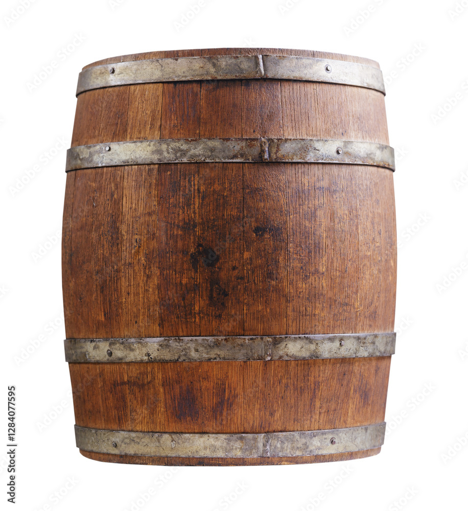 Old wooden barrel isolated on transparent background Old wooden barrel isolated on transparent background