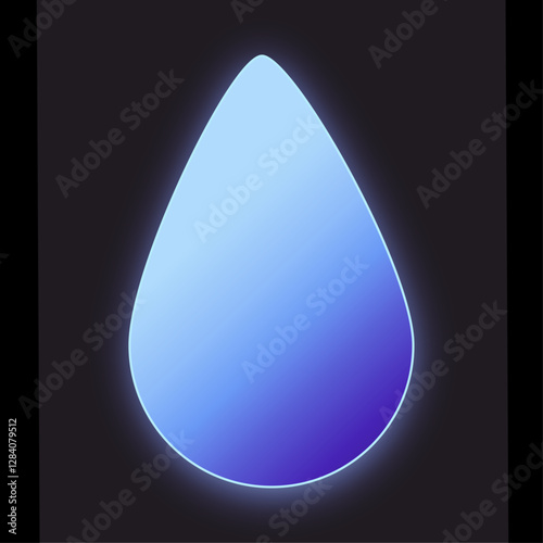 Glowing drop. Neon.