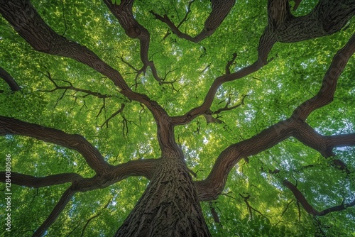 Lush Green Forest Canopy Viewed From Above on a Sunny Day During the Summer S...