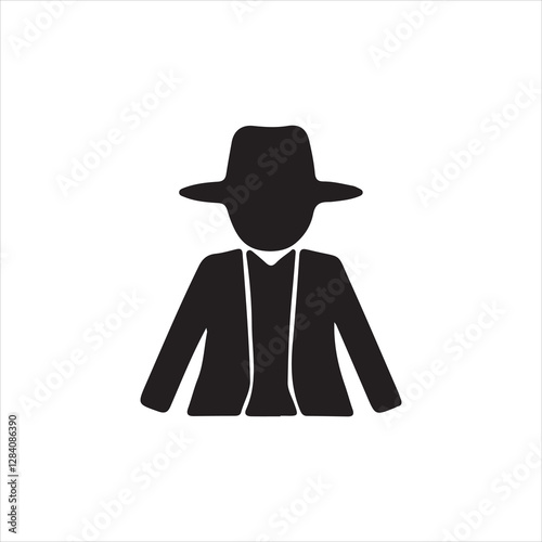 silhouette of a man with hat