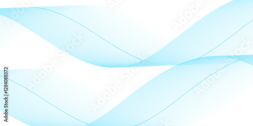 Fluid blue waves of vapor on a clean white background. abstract background featuring gentle curves and a light blue color palette. Modern background, abstract wave design soft blue wave.