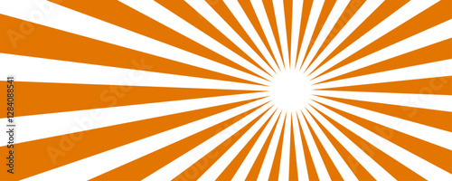 Orange summer abstract comic cartoon sunlight vector design background. Rays white and orange sunburst radial stripes backgrounds, radial texture. 