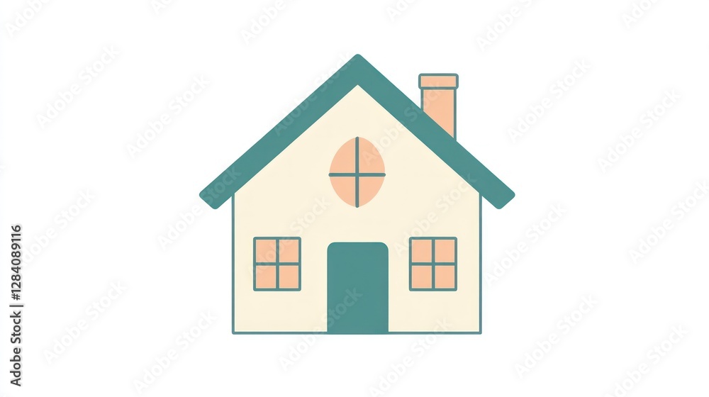 Simple home icon, flat style, graphic design element, for use in website or app Simple home icon, flat style, graphic design element, for use in website or app