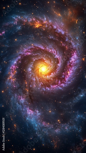 Galactic Swirl Pattern on a Cylindrical Object Showcasing Vibrant Colors and ...
