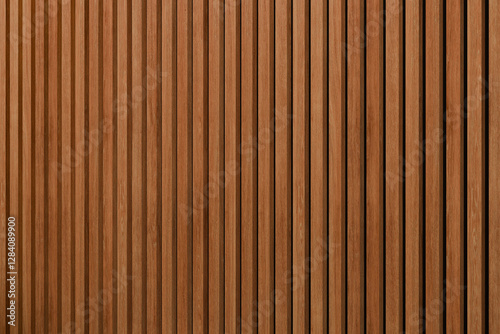 Advertising template, tropical hardwood acoustic panel. Cherry red. Angled closeup shot