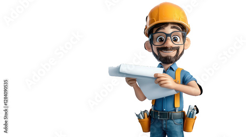  Collection of 3D cartoon people in uniform and occupation smiling happy emotion on white background, unique vector 3D illustration
