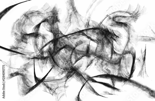 The spots are painted with a brush. Black and white
vector illustration. EPS 10