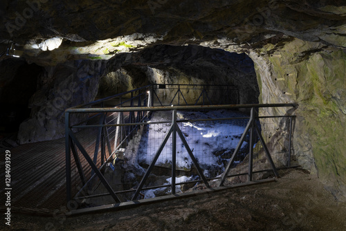 Old underground adit in Ruskeala mountain park. Karelia, Russia photo