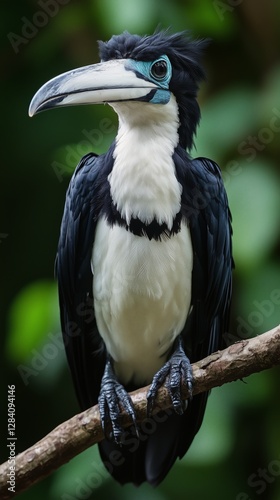Colorful Toucan Perched on a Branch in a Lush Tropical Environment During Day...