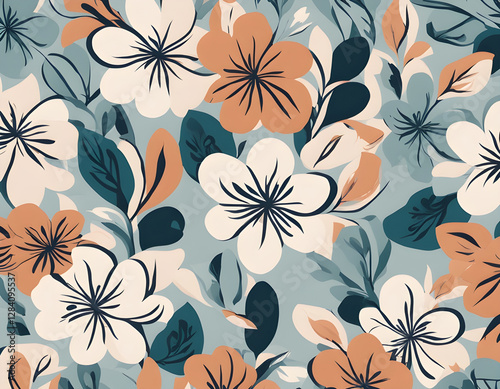 Wallpaper Mural Seamless pattern with abstract flowers. Great for fabric, textile. Vector background. Torontodigital.ca